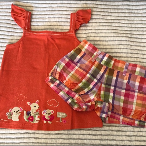 Girls Gymboree Surf Adventure Top & Shorts Outfit - Picture 1 of 5